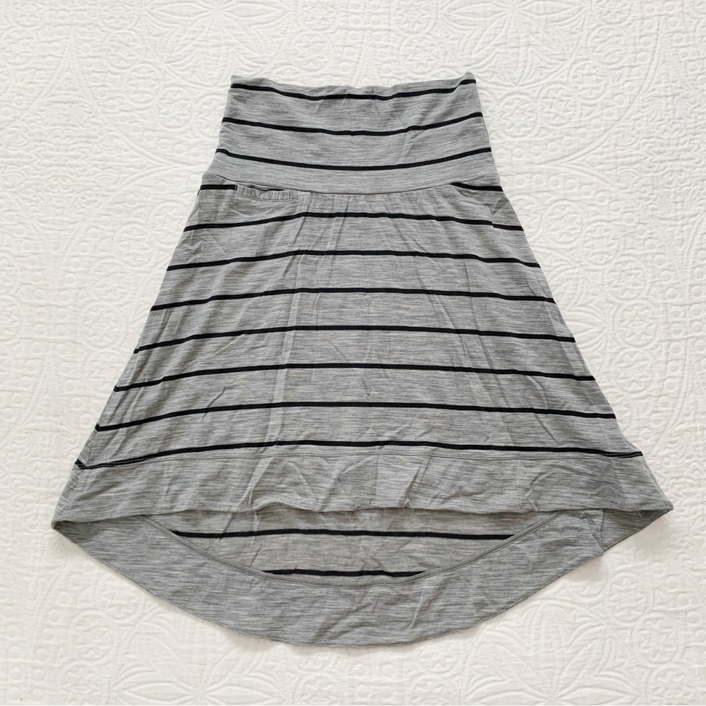 Icebreaker Merino Wool Allure Skirt,‎ Grey Stripes